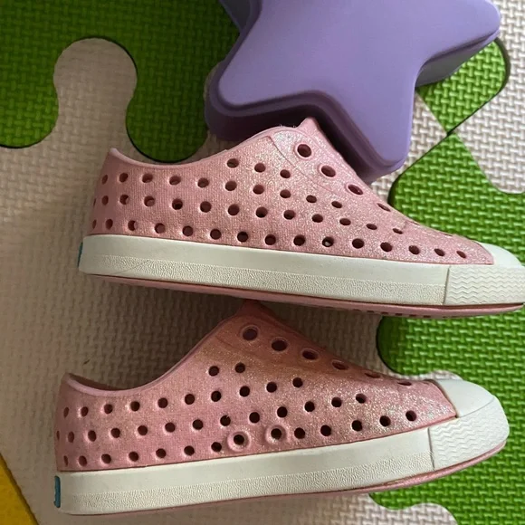 Glitter Rose Pink Jefferson Bling Native Shoes Toddler C 6 - Picture 7 of 7